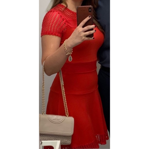 Michael Kors mesh A line dress - true red - Picture 4 of 9
